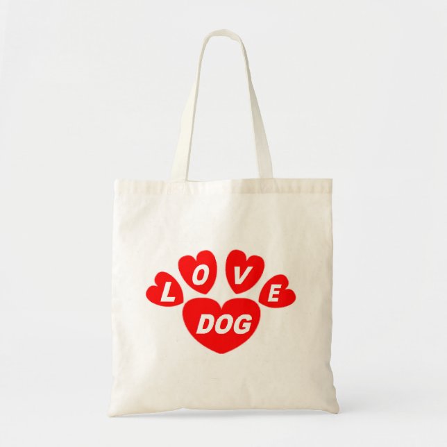 Bolsa Tote Cabana Amor Cachorro Vermelho (Frente)