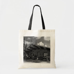 Bolsa Tote Cabana de madeira moderna do Alasca vintage EUA Al