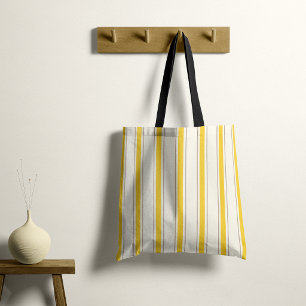 Bolsa Tote Cabaná Mediterrâneo Elegante Faixa Amarelo Limão