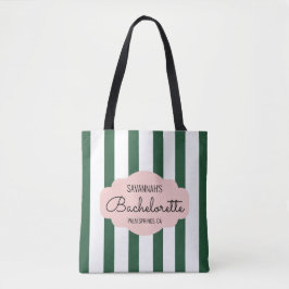Bolsa Tote Cabana meio século Stripes Bachelorette/Bridesmaid