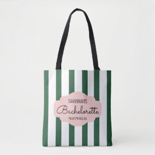 Bolsa Tote Cabana meio século Stripes Bachelorette/Bridesmaid