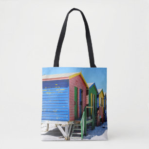Bolsa Tote Cabanas coloridas da praia