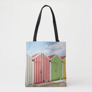 Bolsa Tote Cabanas coloridas na praia