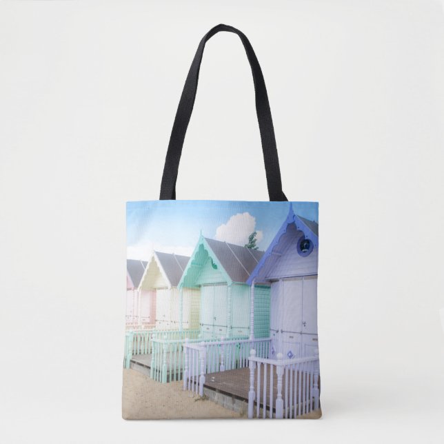 Bolsa Tote Cabanas da praia da ilha de Mersea (Frente)