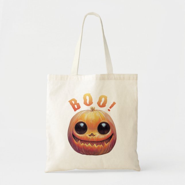 Bolsa Tote Cabeça De Abóbora De Abóbora De Halloween Credora  (Frente)