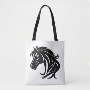 Bolsa Tote Cabeça de Cavalo Preto Magnífico