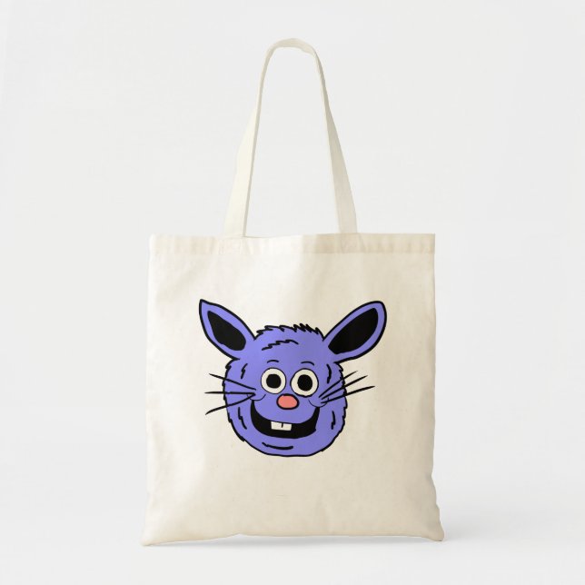 Bolsa Tote Cabeça de Coelho Azul (Frente)
