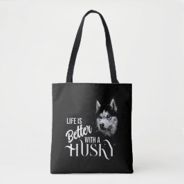 Bolsa Tote Cabeça De Retrato Irmão Husky Com Olhos Azuis