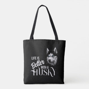 Bolsa Tote Cabeça De Retrato Irmão Husky Com Olhos Azuis
