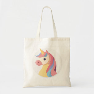 Bolsa Tote Cabeça de Unicórnio de Cor Suave