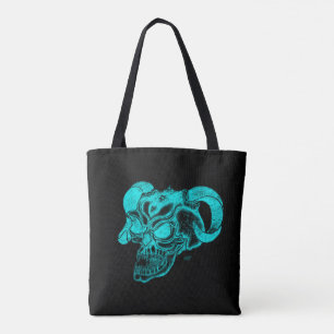 Bolsa Tote Cabeça do Demônio Negro e Design Verde