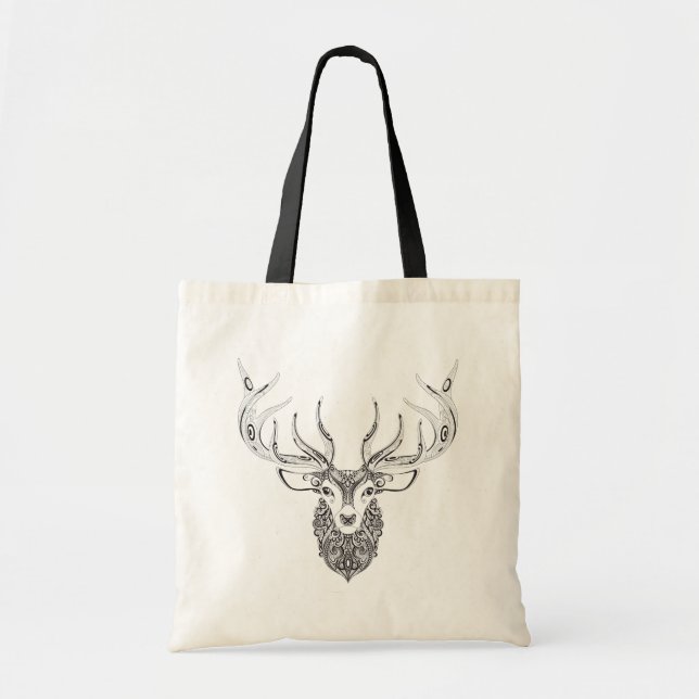 Bolsa Tote Cabeça Horned inspirada dos cervos (Frente)