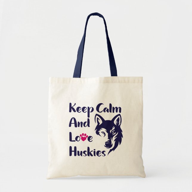 Bolsa Tote Cabeça Siberian Husky Vintage Tote Bag (Frente)