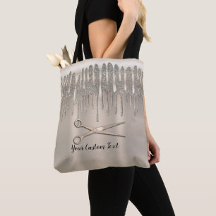 Bolsa Tote Cabelereiro Dourado Champanhe Brilho de Diamante