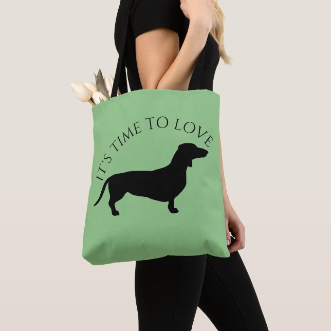 Bolsa Tote Cabelo Curto Dachshund - Silhouette 1 (Close Up)