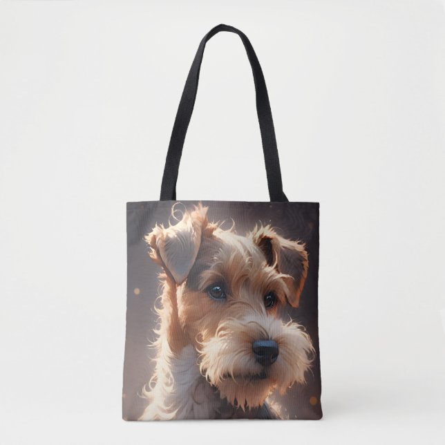 Bolsa Tote Cabelo de fios Fox Terrier Twilight (Frente)