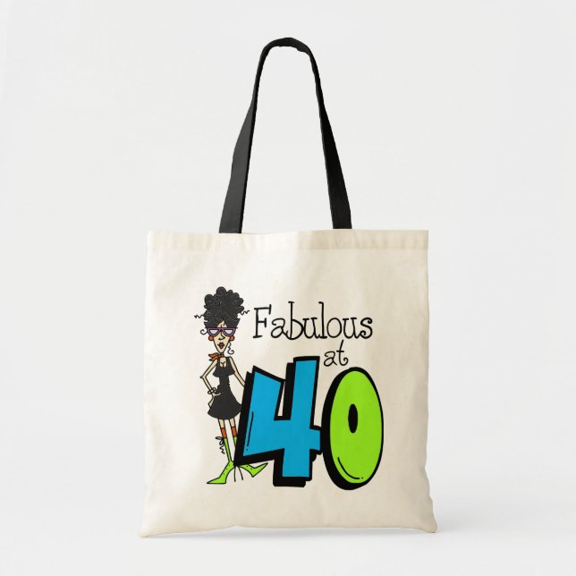 Bolsa Tote Cabelo preto fabuloso no aniversário 40 (Frente)