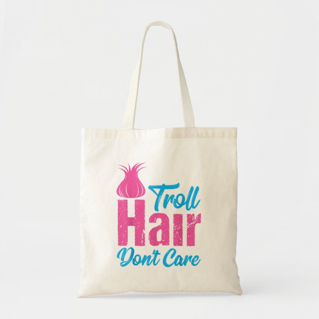 Bolsa Tote Cabelo troll Não se importa com o Natal do Hallowe (Frente)