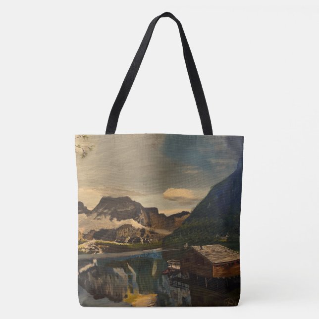 Bolsa Tote Cabina no lago Mountain, por Gary Poling (Frente)