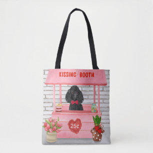 Bolsa Tote Cabine de Beijo de Cachorro Poodle Dia dos Namorad