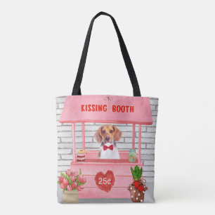 Bolsa Tote Cabine de Beijo do Cão Beagle no Dia dos Namorados