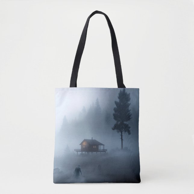 Bolsa Tote Cabine de registro pelo lago assombrado (Frente)