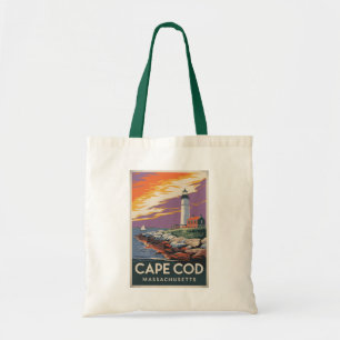 Bolsa Tote Cabo Cod Massachusetts Ilustração Arte de Viagem