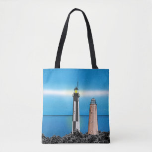 Bolsa Tote Cabo Henry Lighthouds à noite