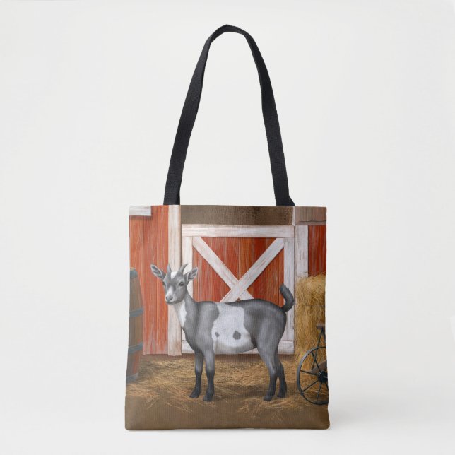Bolsa Tote Cabra De Cinza Bonita (Frente)
