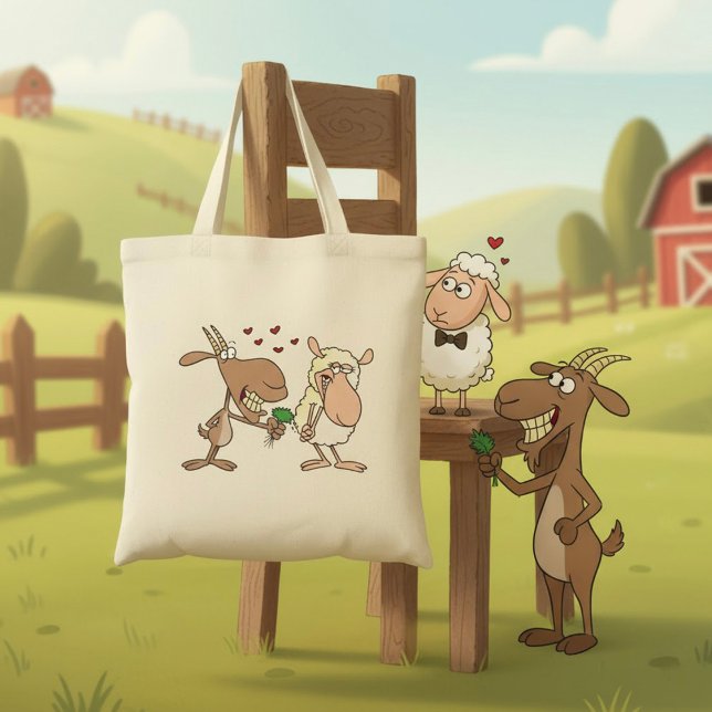 Bolsa Tote Cabra e Ovelha Apaixonadas (Criador carregado)