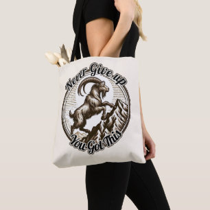 Bolsa Tote Cabra Montanhista Capricórnio Nunca Desista