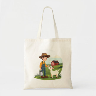 Bolsa Tote Cabrito Menino Fazendeiro Fofo