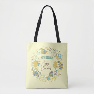 Bolsa Tote Caça ao Ovo de Páscoa Colorida e Divertida