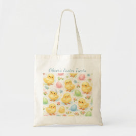 Bolsa Tote Caça ao Ovo de Páscoa com Frango Amarelo Personali