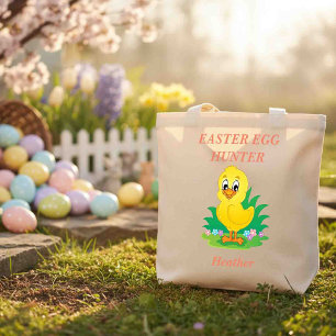 Bolsa Tote Caça de Ovos de Páscoa Amarela Adorável