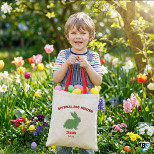 Bolsa Tote Caçador de Ovos Oficial Coelho Verde Personalizado