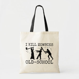 Bolsa Tote Caçador retro engraçado do assassino do zombi da