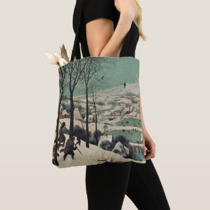 Bolsa Tote Caçadores na Neve, obra de arte famosa,