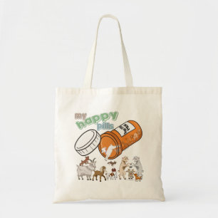 Bolsa Tote CAÇAS ENGRAÇADAS  As Minhas Pílulas Felizes Obt