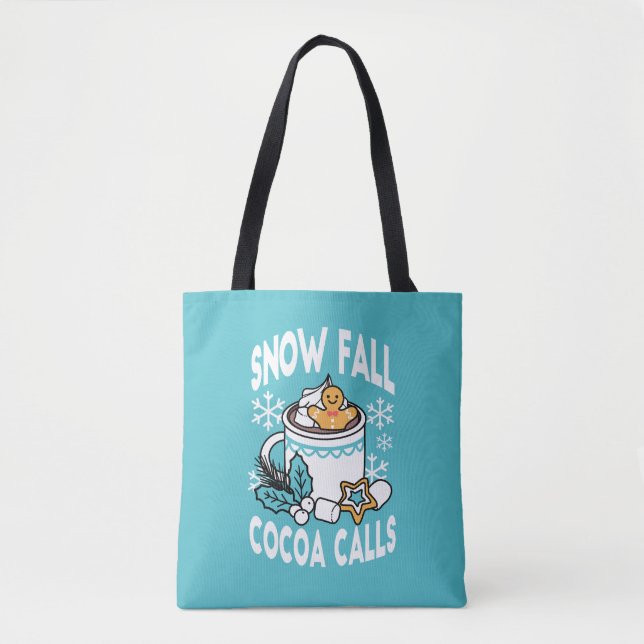 Bolsa Tote Cacau quente e berço de inverno - Chamadas de Caca (Frente)