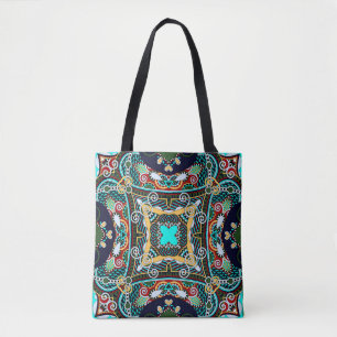 Bolsa Tote cachecol de seda ou design de padrão quadrado de l