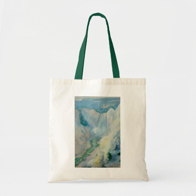 Bolsa Tote Cachoeira em Yellowstone por Twachtman, Arte Antig (Frente)