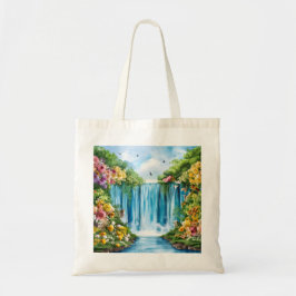 Bolsa Tote Cachoeira pintada à aquarela