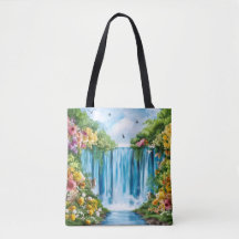 Cachoeira pintada à aquarela