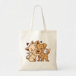 Bolsa Tote Cachorrinho Fofo Amor de Gatinho Desenho Animado G