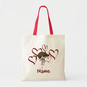 Bolsa Tote Cachorrinho Fofo E Corações Personalizados