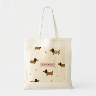 Bolsa Tote Cachorrinho Marrom Bonito Personalizado Dachshund