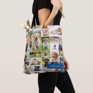 Bolsa Tote Cachorro Adorável Montagem De Fotos De Puppy
