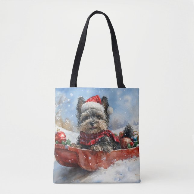Bolsa Tote Cachorro Affenpinscher Cachorro com Lama Deixe-o N (Frente)