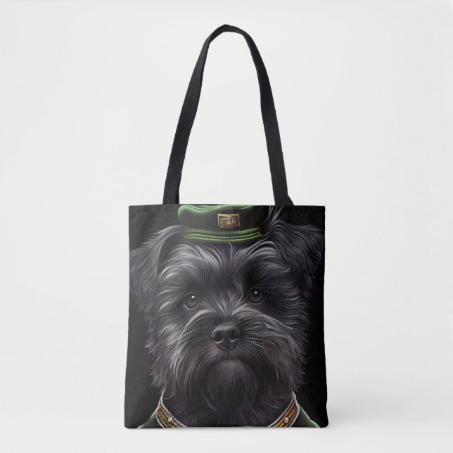 Bolsa Tote Cachorro affenpinscher na Rua. (Frente)